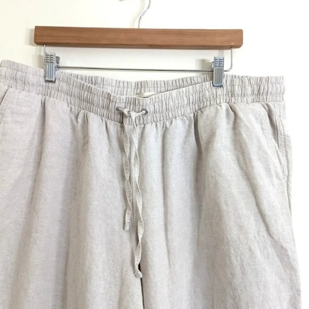 Amazon Essentials Linen Blend Pull On Drawstring Wide Leg‎ Pants Size 2X